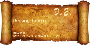 Dömény Ervin névjegykártya
