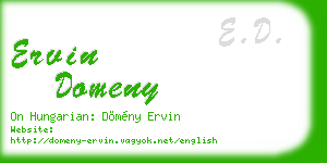 ervin domeny business card